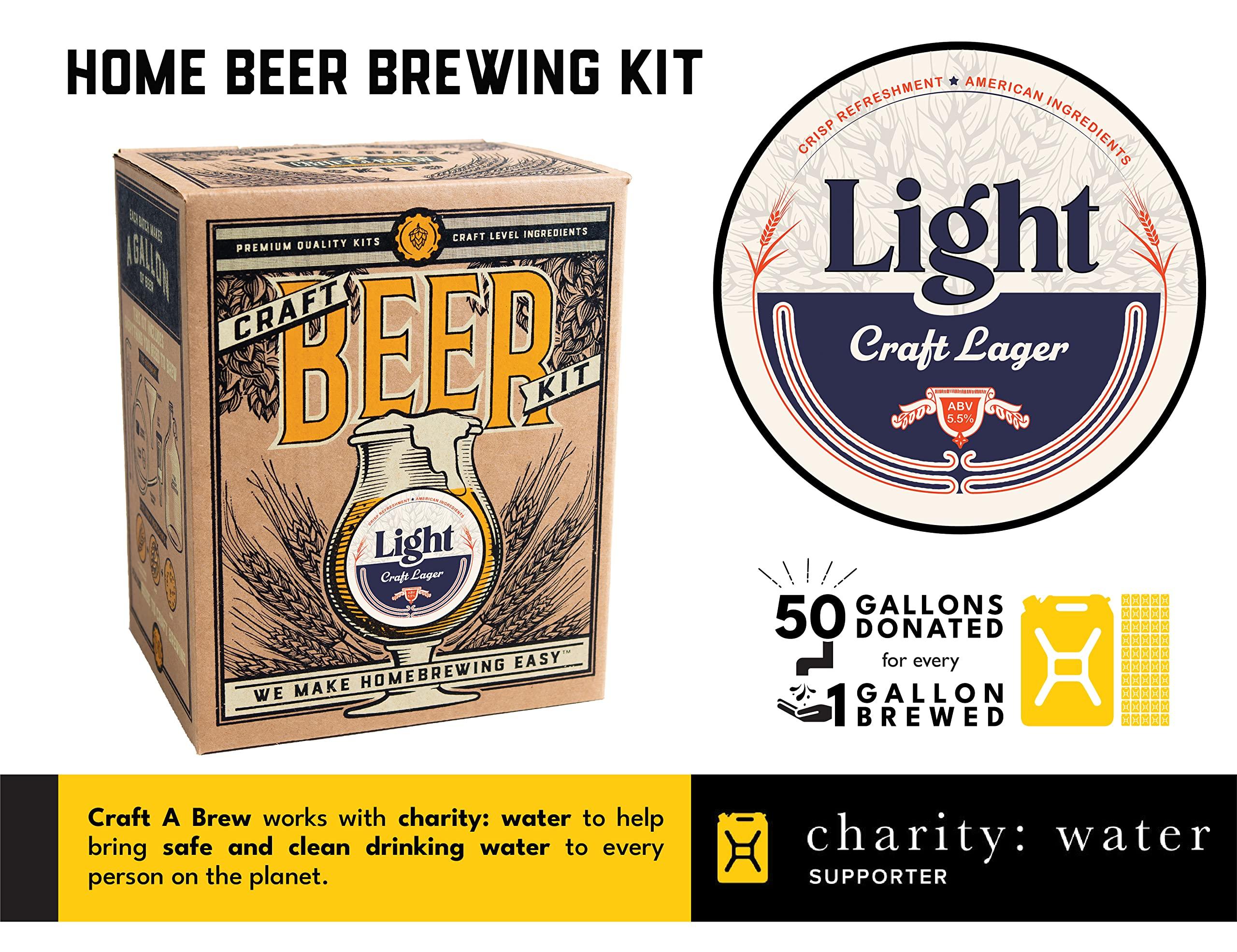 Craft A Brew Craft a Brew - Deluxe Beer Brewing Kit - Light Lager - For Home Brewing - Beer Making Supplies - Includes Beer Brewing Kit, Recipe Kit, Capper, and Caps - 1 Gallon