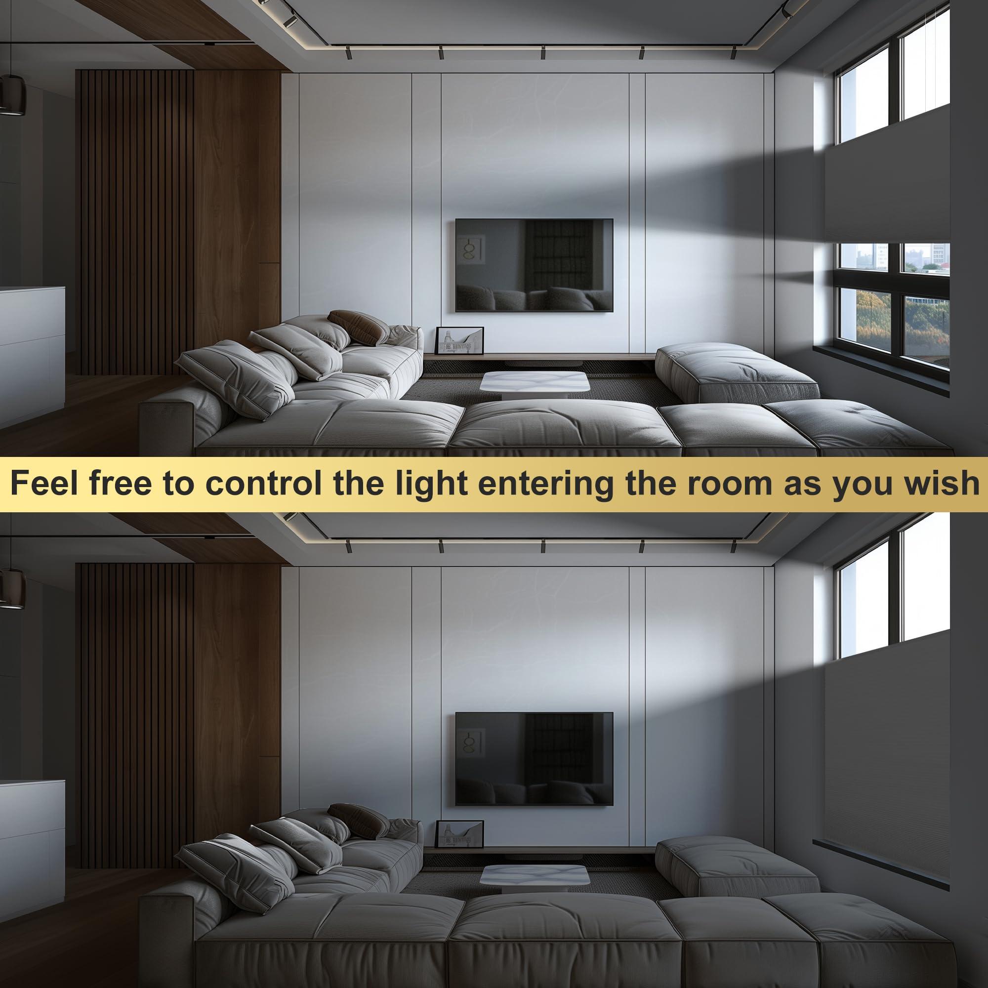 SEEUNANA SEEUNANA Top Down Bottom Up Blackout Cellular Shades,Cordless Cellular Blinds for Windows,Honeycomb Blinds with Thermal Insulated UV Protection. Easy to Install. Grey. 22" W x 64" H