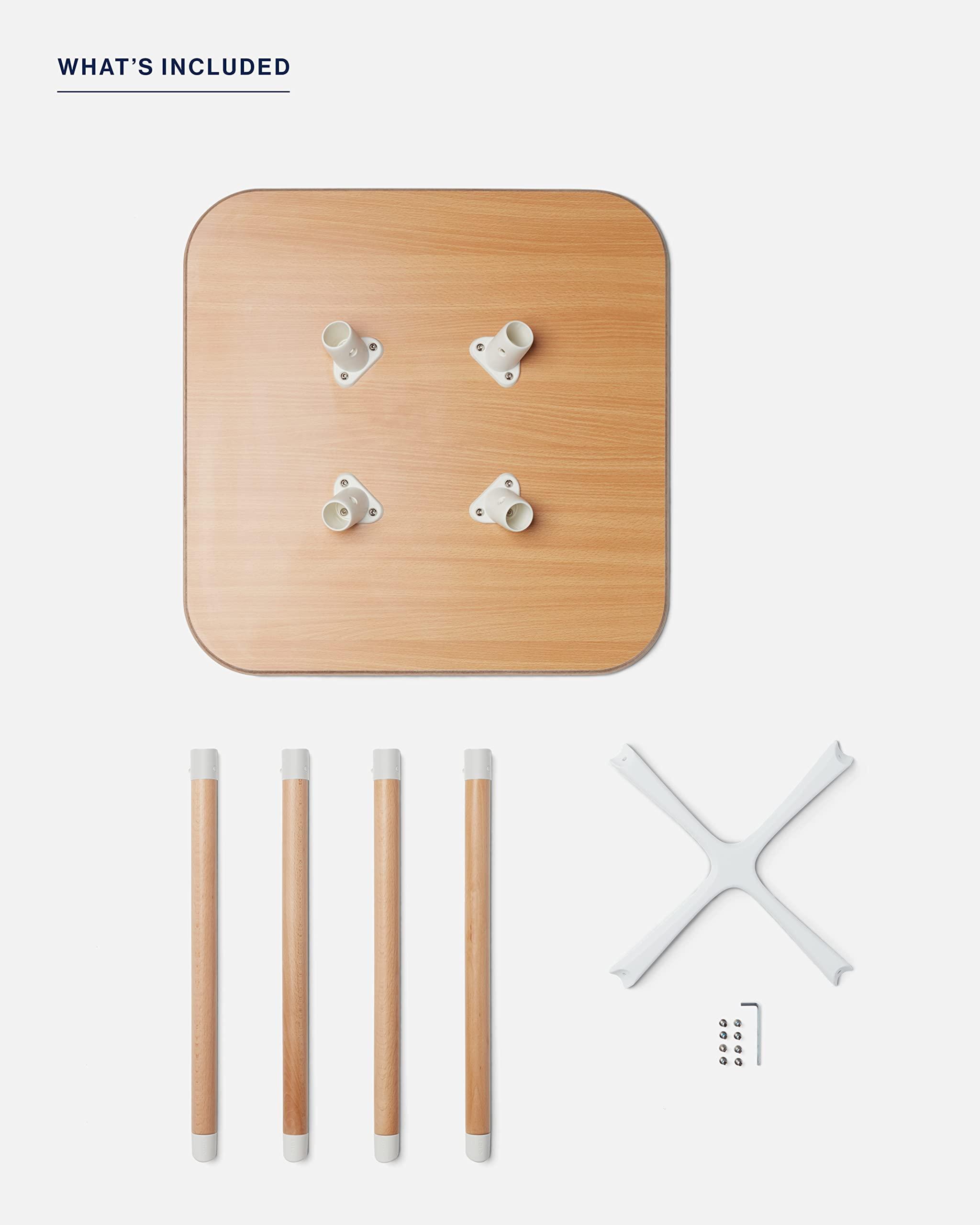 Lalo Lalo The Play Table, Wooden Preschool Table and Kids Activities Table with Easy to Clean Surface - Quick & Easy Set Up - Safe and Secure, 23 x 23 x 19 in - Natural