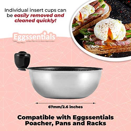 Eggssentials Eggssentials Egg Poacher Replacement Spare Stainless Steel Anti-Stick PFOA Free Individual Removable Poaching Cups (4)