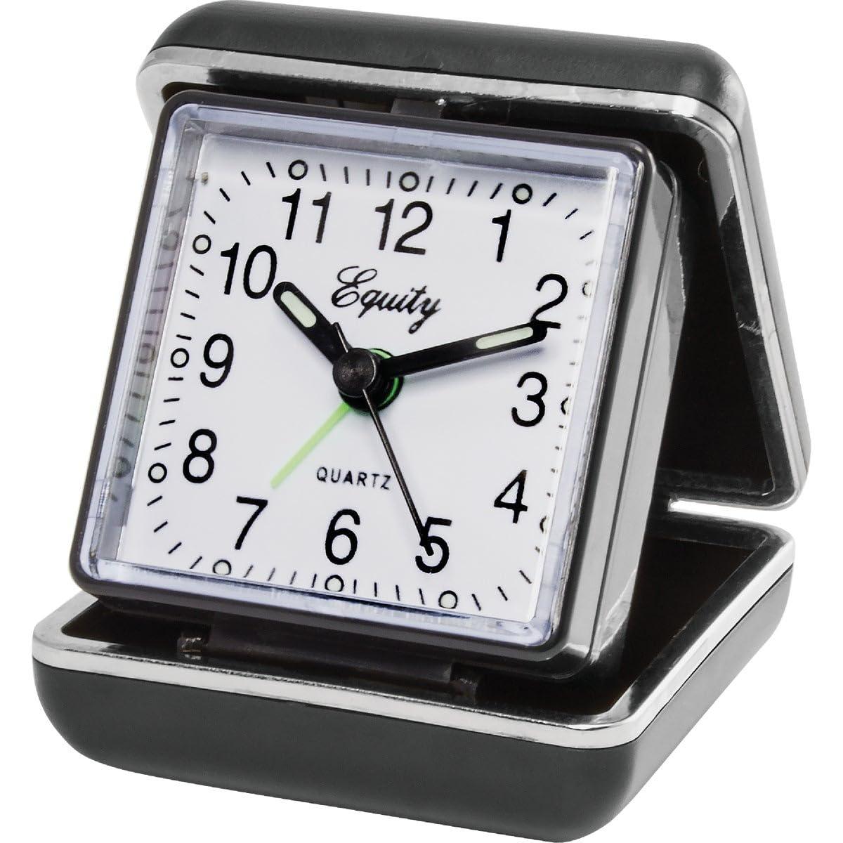 Equity by La Crosse Equity by La Crosse Quartz Analog Fold-Up Travel Alarm Clock, Pack of 1, Black