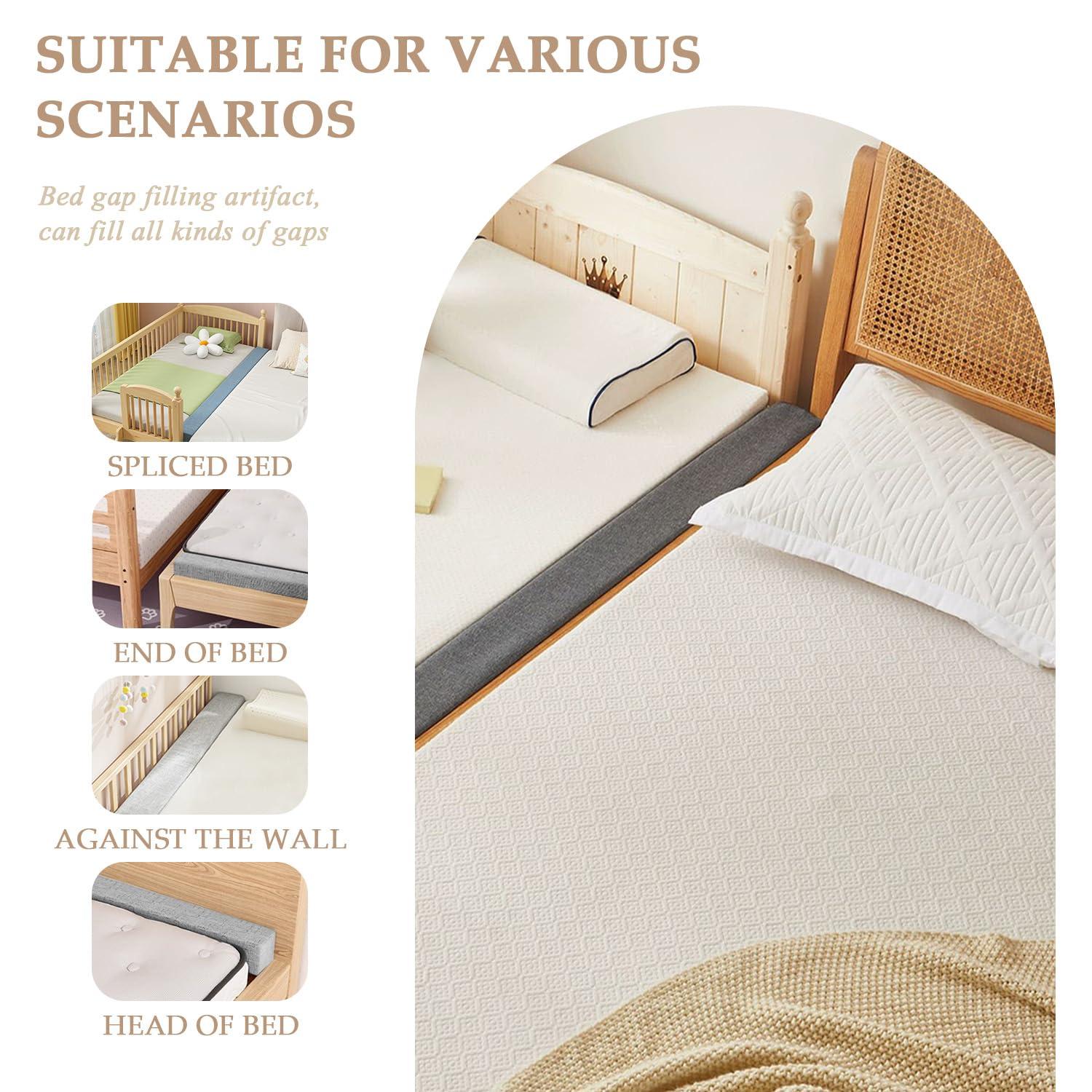 DQWJYYDS DQWJYYDS Bed Gap Filler Mattress Extender 60x2x6in(LxWxH) Mattress Gap Filler Headboard Pillow Close Gap Between Mattress Headboard and Wall for Full/Twin/Queen/Cal King/King Bed,Agate Green