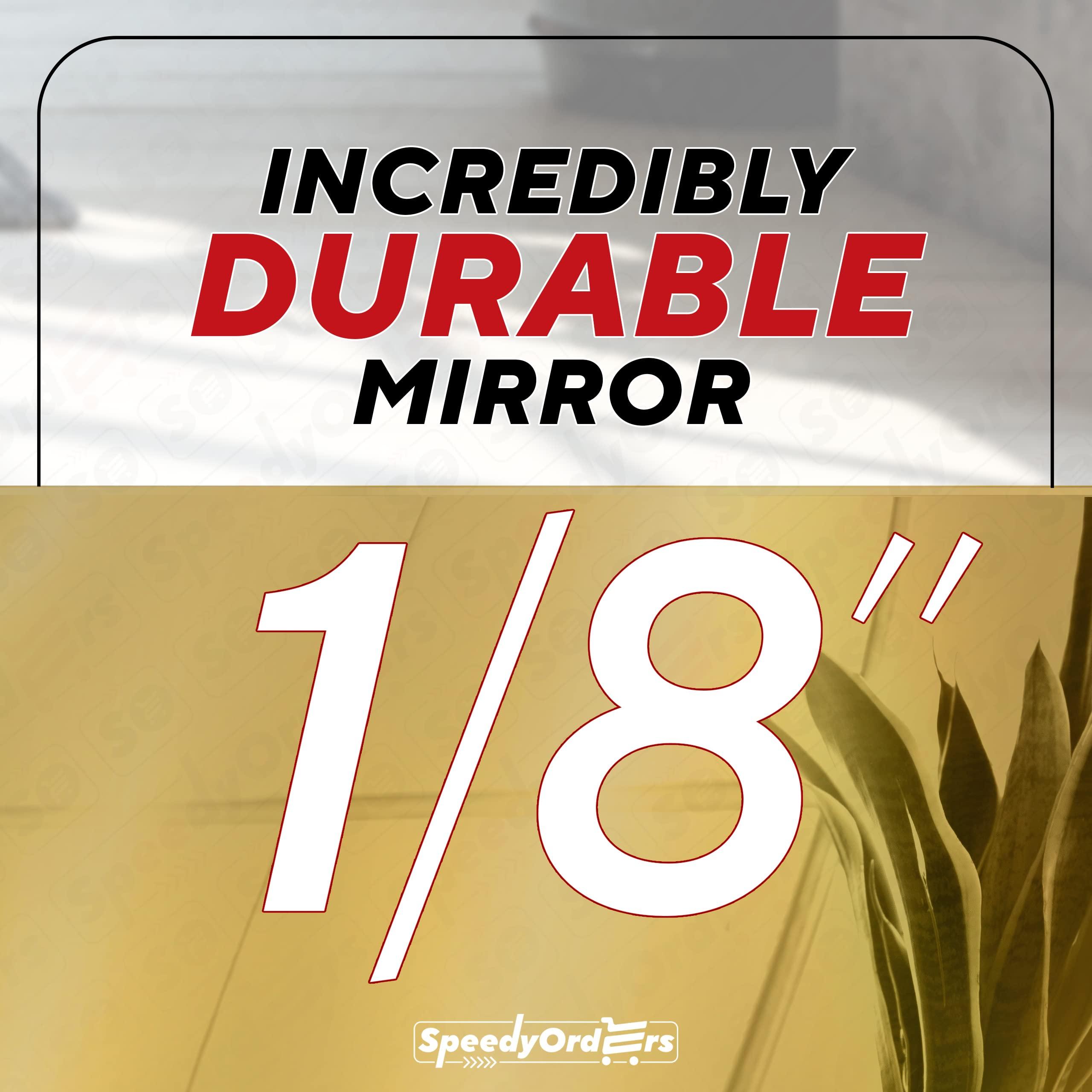 SPEEDYORDERS SPEEDYORDERS Gold Acrylic Mirror Sheet Plexiglass 24 x 24 Inches Round Corner R=1 Shatterproof Mirror Gold Plexiglass Sheet Plastic Mirrors for Wall Ideal for Decoration, Craft, Home Decor