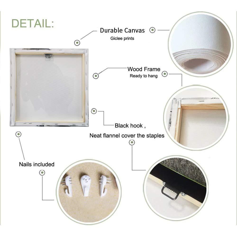 Chucoco Christmas Snowman Elk Bell Xmas Tree on Blue Pictures Paintings on Canvas Wall Art Stretched and Framed Ready to Hang for Home Decorations Snow Fir Leaves Artwork Prints 20x24in