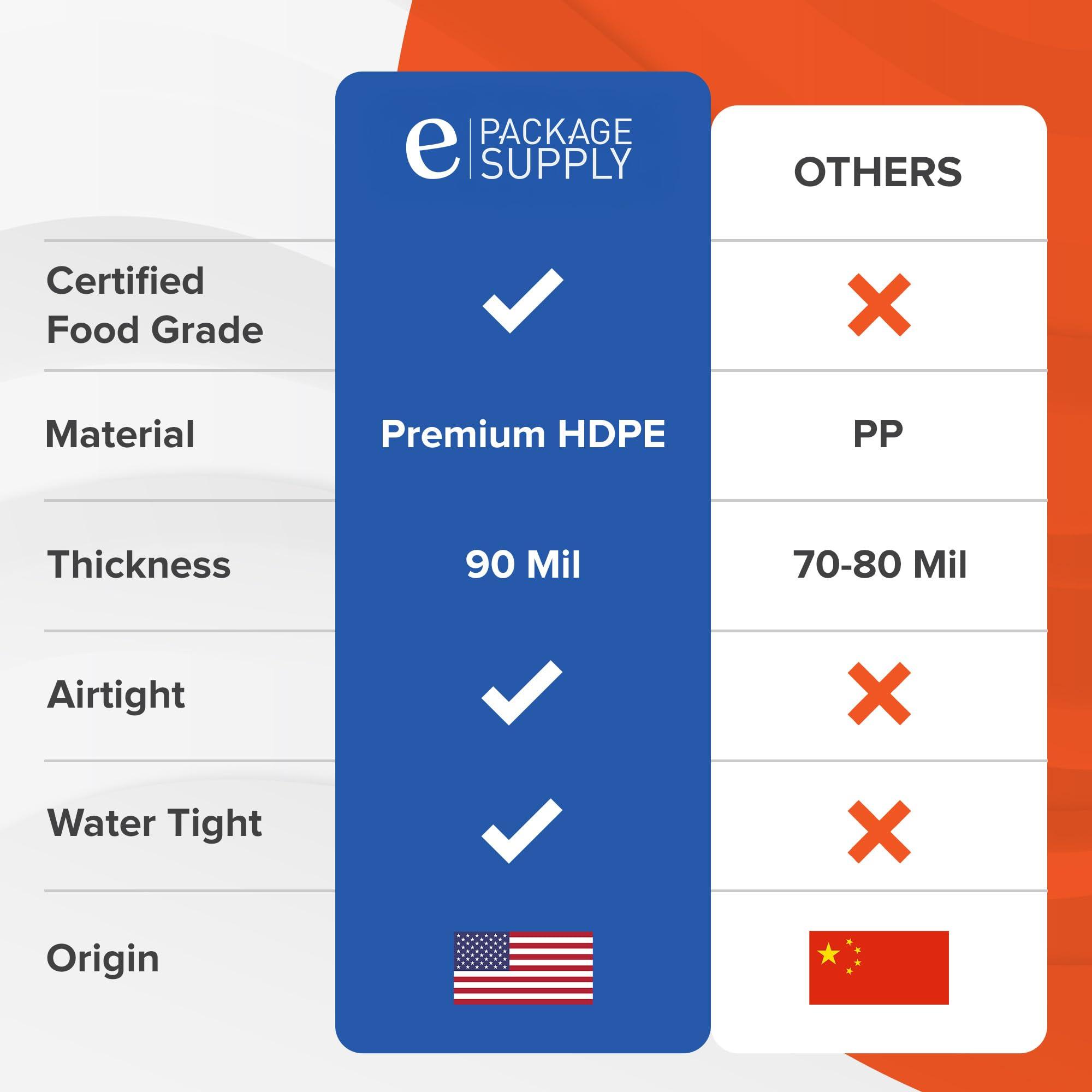 ePackageSupply ePackageSupply 5 Gallon White Bucket Pail Container with Airtight Lid I Food Grade Bucket | BPA-Free I Heavy Duty & Durable | 90 Mil Thick Premium HPDE Plastic | 1 Count |Made in USA