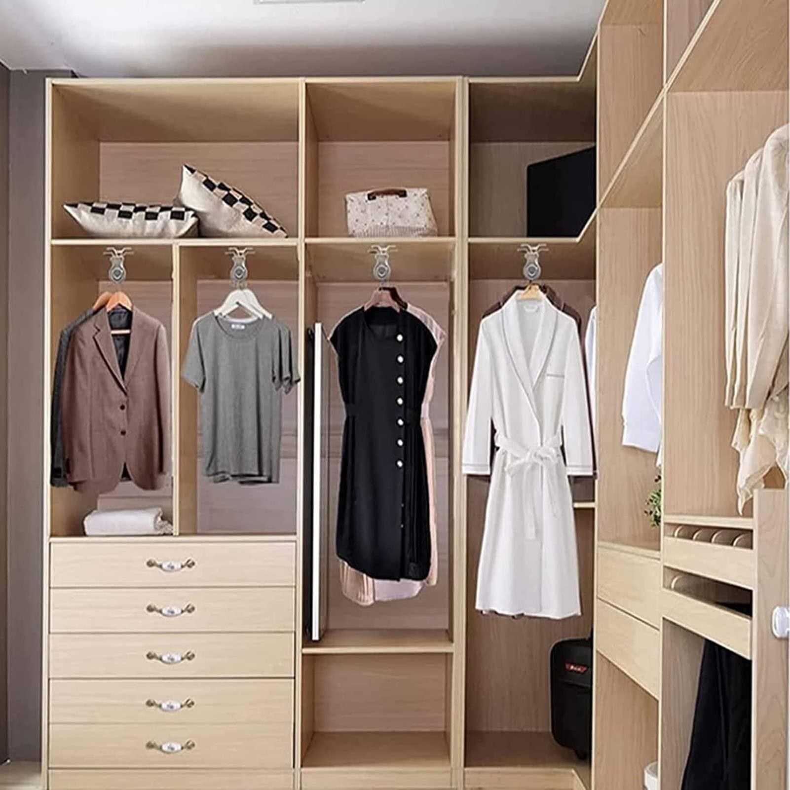 HONGKEFIT Clothes Hanger Closet Pull Out Valet Rod, Pull-Out Closet Valet Rod with Mounting Screws, Top Mount Save Wardrobe Space Cabinet Organizer5sizes (Color : 30cm)