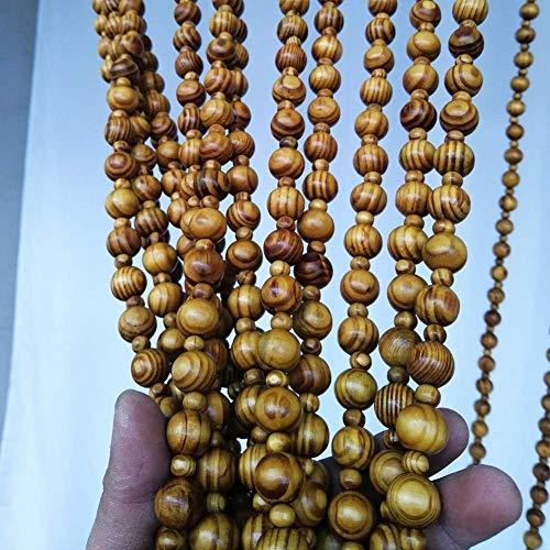 OKUOKA OKUOKA Beaded Door Curtains for Doorways Wood Bead String Curtain for Room Dividers -21 Strands Home Hanging Curtain Entrance Ornaments Retro Style, Size Customizable (Size : 60x155cm)