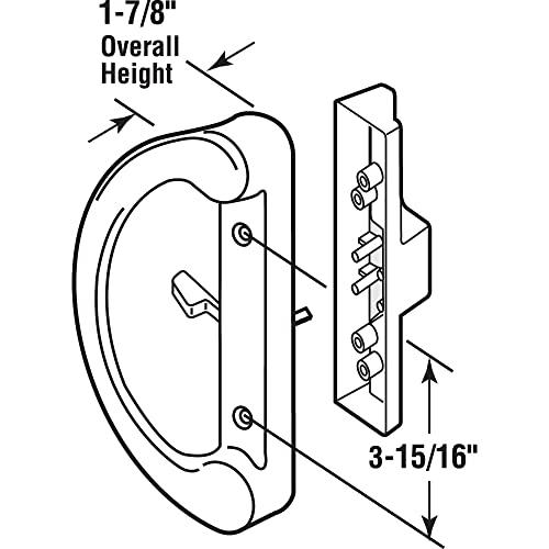 PRIME-LINE Prime-Line C 1225 Mortise Style Sliding Patio Door Handle Set - Replace Old or Damaged Door Handles Quickly and Easily White Diecast, Non-Keyed, Fits 3-15/16 Hole Spacing (1 Set)