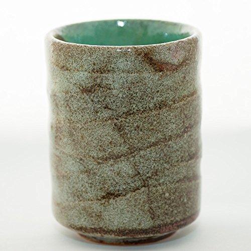 ISSIKI JAPAN Ceramic Japanese tea cup, MINOYAKI, Aoshino, Chisuji, Yunomi (Set of 2) 5 fluid ounce