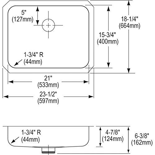 Elkay Elkay ELUHAD211550PD Lustertone Classic Single Bowl Undermount Stainless Steel ADA Sink with Perfect Drain