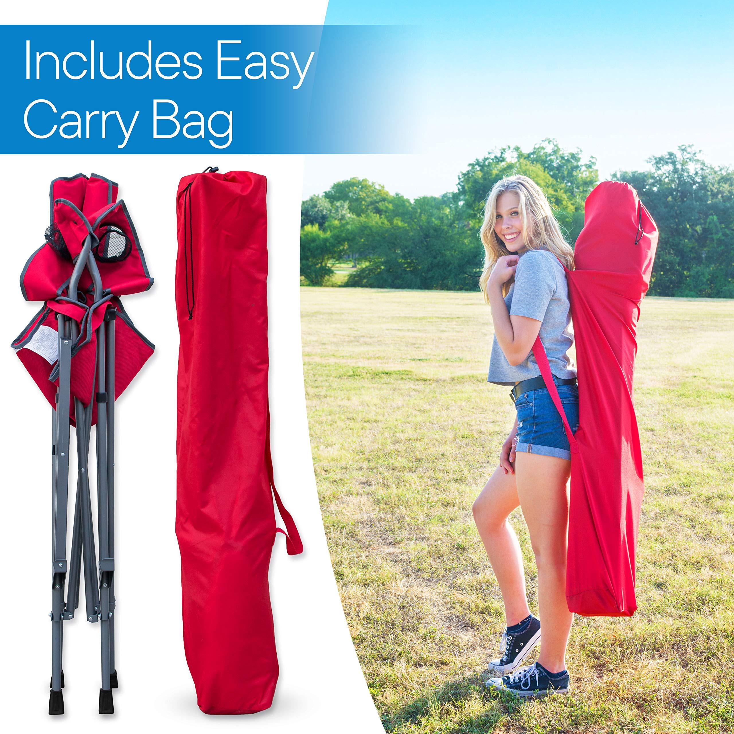 RMS RMS Extra Tall Folding Chair - 31\" Seat Height Director Chair for Camping, Home Patio and Sports - Portable and Collapsible with Footrest and Carrying Bag - Up to 300 lbs Weight Capacity (Red)