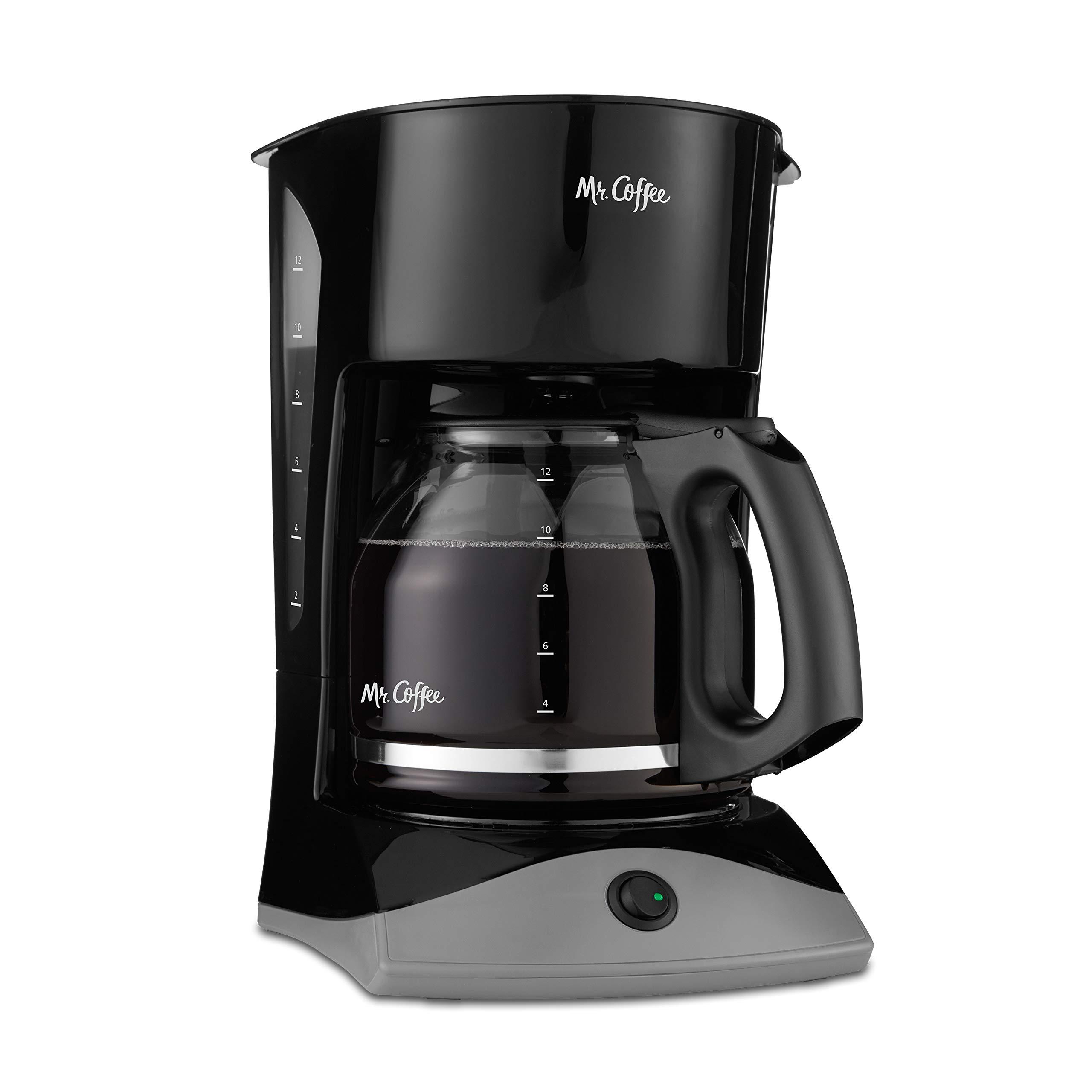 Mr. Coffee Mr. Coffee Black Coffee Maker, 12 Cups, with Auto Pause and Glass Carafe, Perfect for Home and Office Use