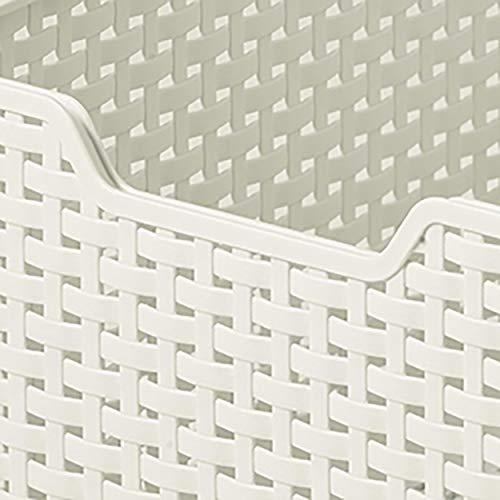 Curver CURVER Style Rattan Effect Kitchen, Living room, Bathroom, Bedroom, Utility Small Rectangular Storage Basket 6 Litres - White