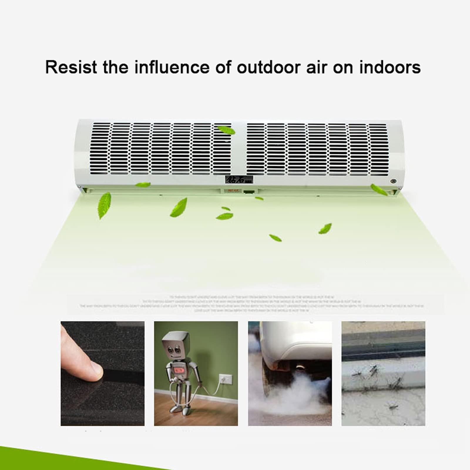 Air Curtain Air Curtain 0.6/0.9/1.0/1.2/1.5/1.8/2.0m Commercial Silent, Hotel Door, Remote Control, Dual Gears, Adjustable Wind Direction and Speed, Dust and Heat Insulation (Size : 601916cm)