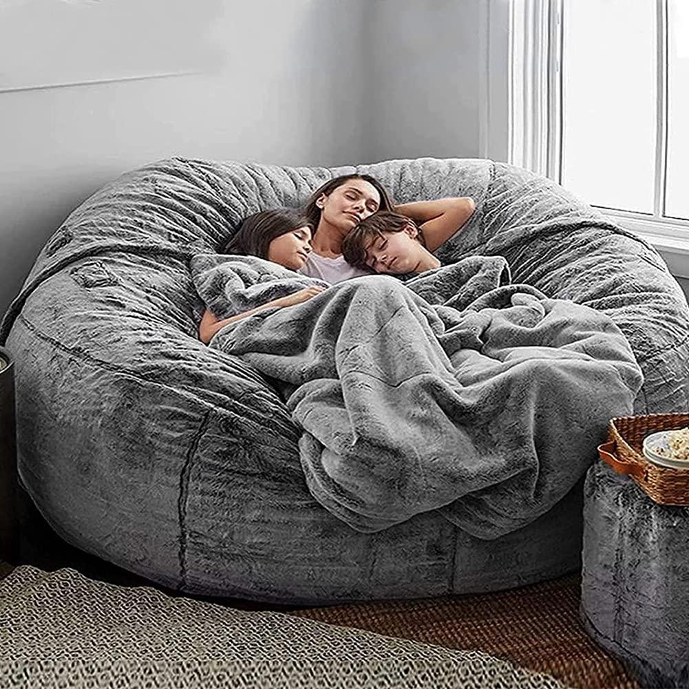 JaidWefj JaidWefj Oversized Bean Bag Chair Cover,Lazy Sofa Bed Cover PV Velvet Bean Bag Cover,Living Room Furniture Soft Washable Micro-Fiber Adult Beanbag Chair Outside Cover