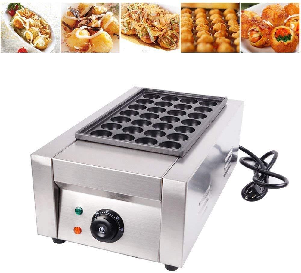 EQCOTWEA EQCOTWEA Electric Takoyaki Maker, 28 Holes Commercial 110V 1.8KW Electric Non-stick Baker Electric Takoyaki Japanese Octopus Fish Ball Maker Machine Takoyaki Grill