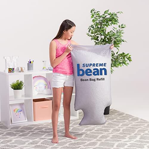 Supreme Bean Supreme Bean Foam Filling Bean Bag Refill for Bean Bags, Loungers, and Pool Floats, 100L, White with EZ-Pour Zipper Spout 100 L