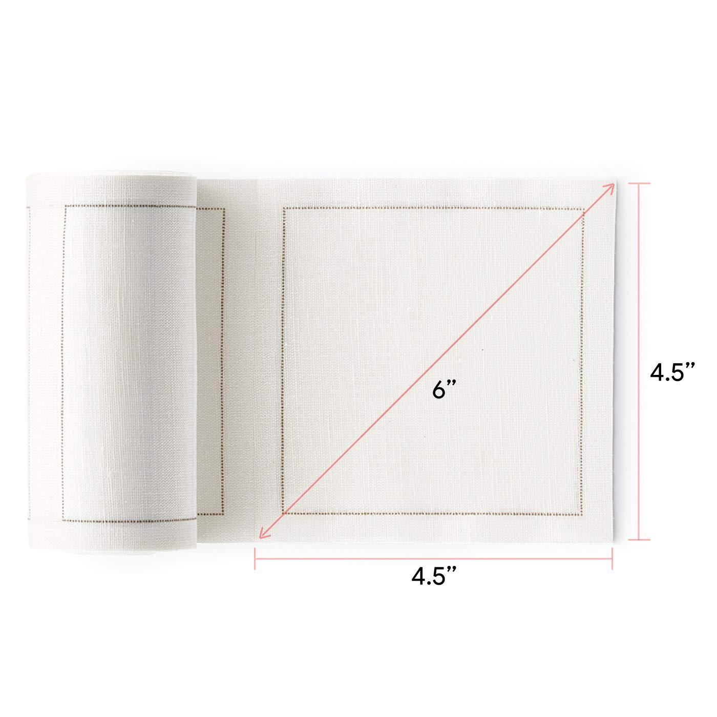 MY DRAP Linen Cocktail Napkin - 4.3 x 4.3 in - 50 units per roll - Cream