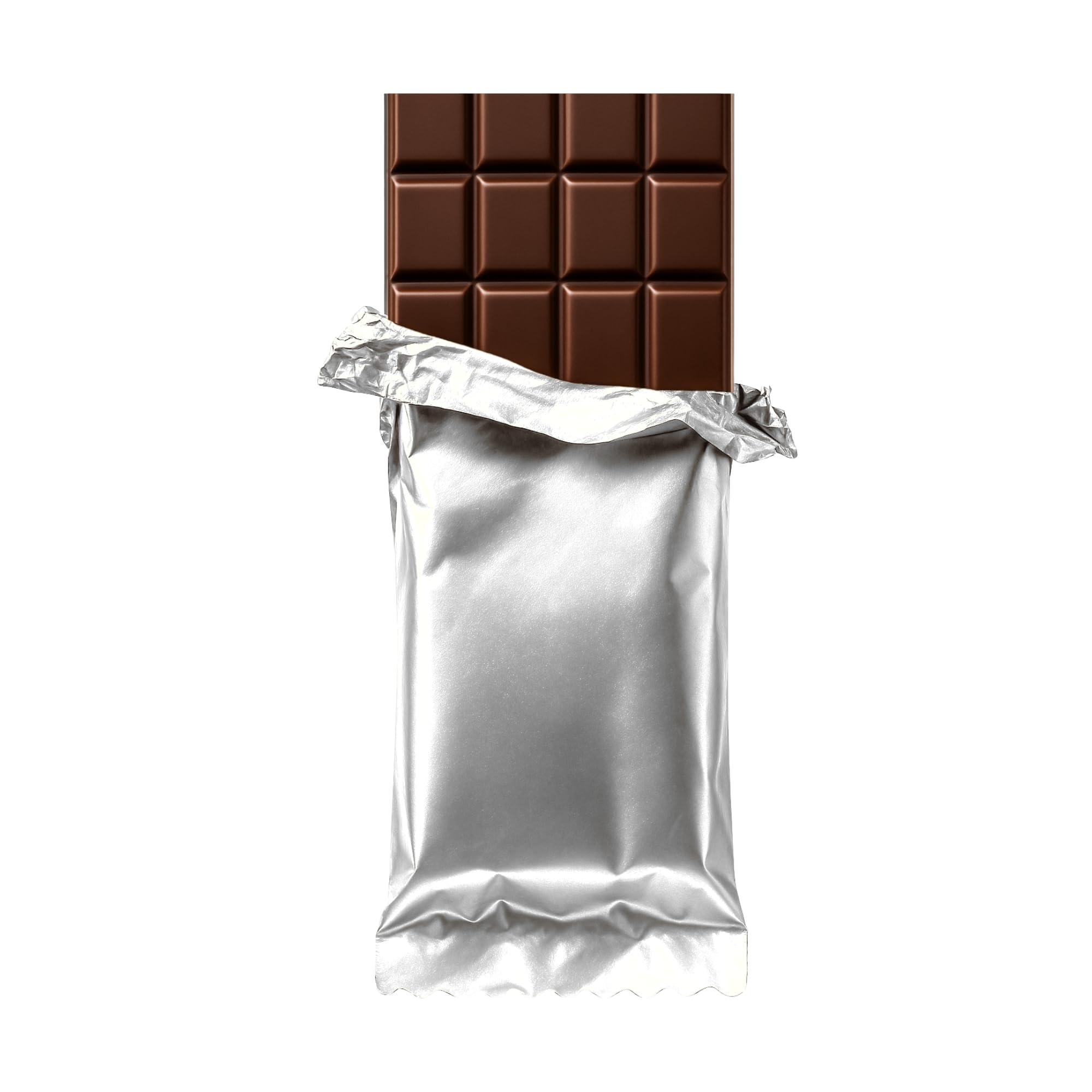 Foilman Foilman - Heat Seal Bags (Metallized) For Chocolate Bar Wrapping With Tear Notches - 100 Pack (3 1/2 x 7 1/2, Silver)