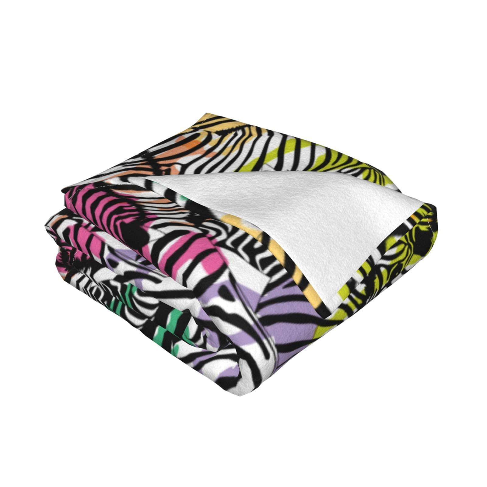 Fairy UMI Color Zebra Flannel Fleece Throw Blankets Soft Microfiber Blanket for Sofa Bed Travel Bedroom Blanket 60\"x50\"