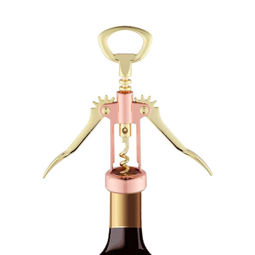 diyfixlcd Diyfixlcd 1 Piece Rose Gold Mixed Gold Winged Corkscrew, Wine Corkscrew, Multi-Function Corkscrew, Stainless Steel Bottle Opener