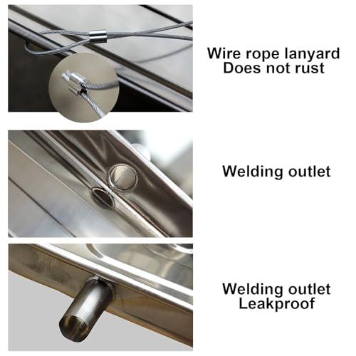 WYHBXD Air Conditioner Condensate Drain Pan, Outdoor Stainless Steel Universal Ac Drip Cushion Water Collecting Drainage Pan, for Window Ac and Mini Split Units (Color : 3P 92x44cm/36x17in)