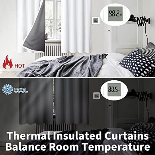 BGment BGment White Blackout Curtains for Living Room 95 Inches Length, Extra Long 2 Panels Window Curtains Thermal Insulated Soundproof Heavy Soft Room Darkening Curtains with Rod Pocket, Each Panel 55 Wide