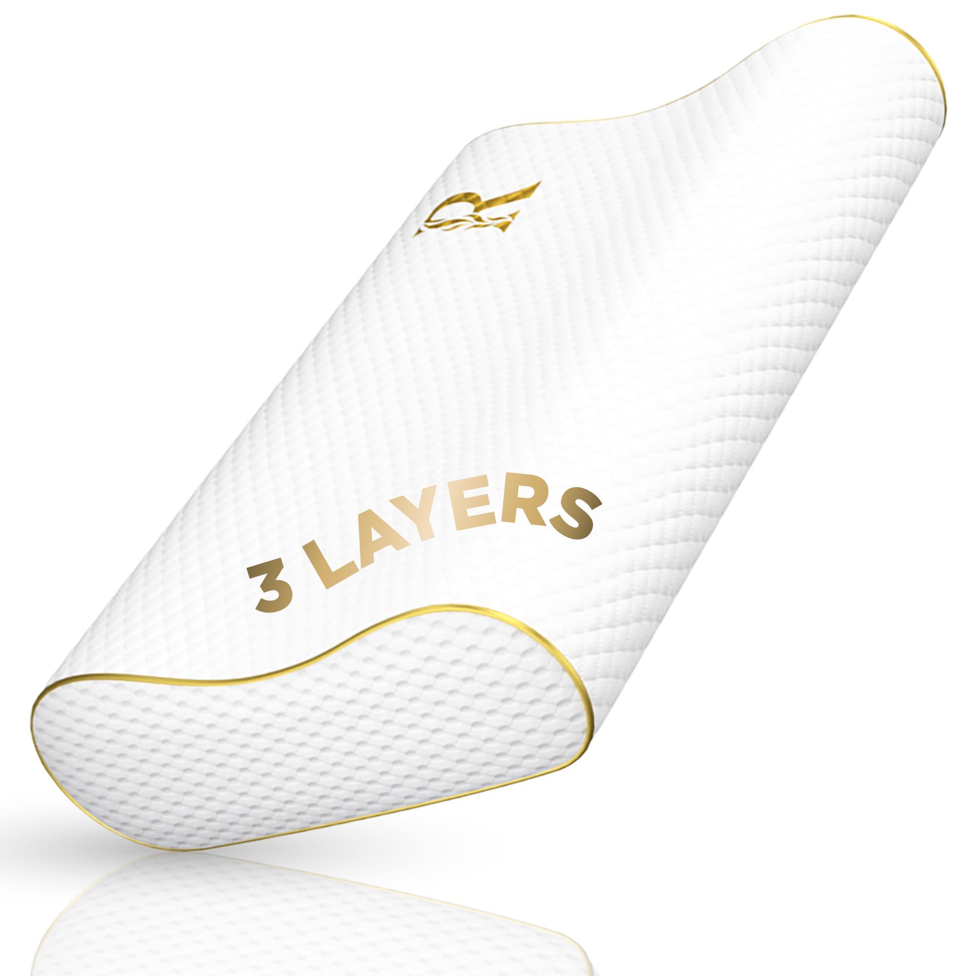 Royal Therapy Royal Therapy Travel Memory Foam Pillow, Camping Pillow, Cervical Pillow for Neck Pain, Contour Pillow, Pillow for Neck and Shoulder Pain, Neck Pain Pillow