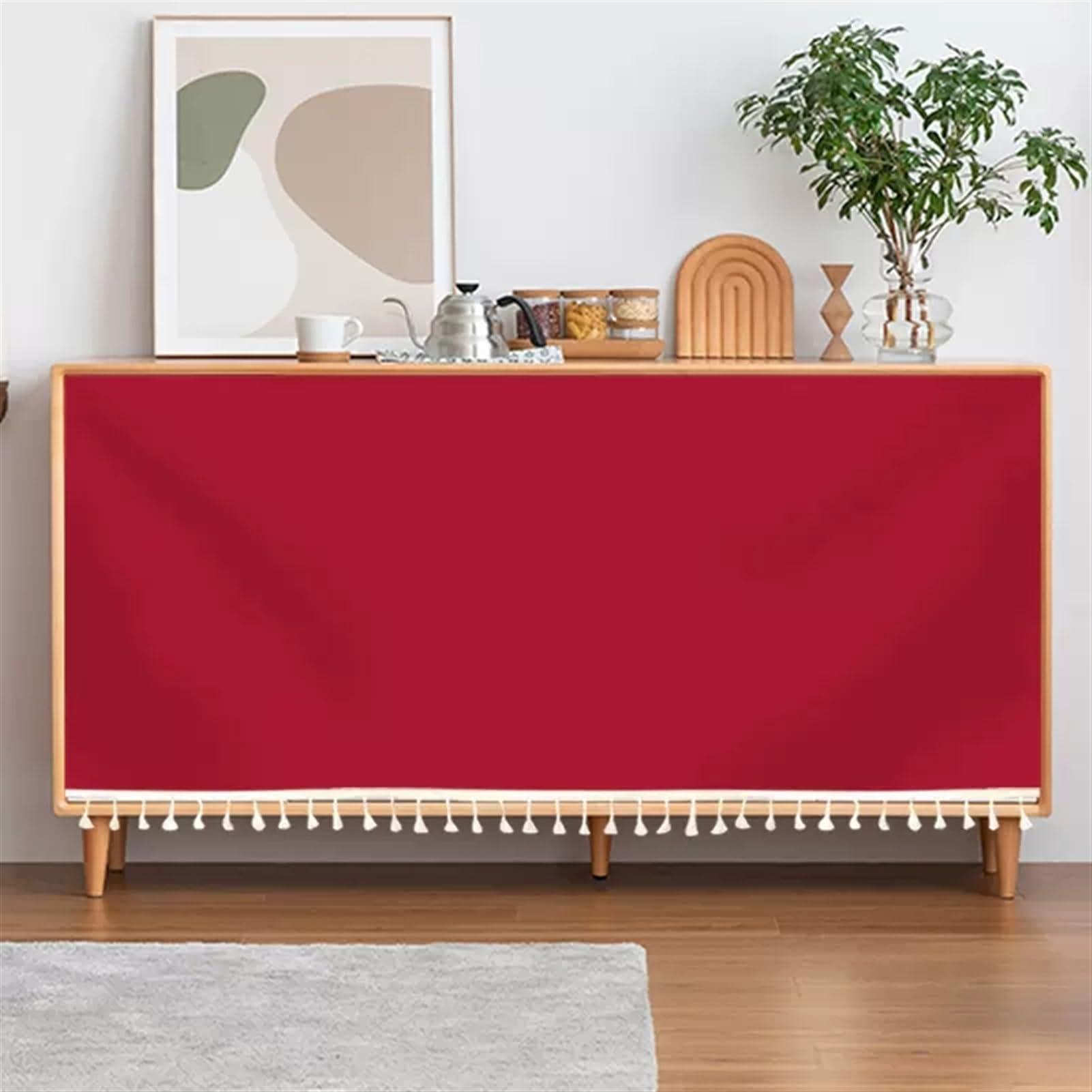 SK Studio SK Studio Short Curtains for Kitchen, Privacy Closet Curtain Dust-Proof Under Sink Curtains for Small Kitchen Storage Room Red 1, 23.6\" W x 35.4\" H