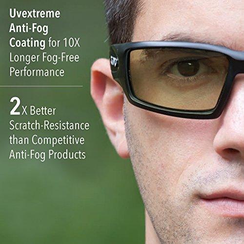 HOWARD LEIGHT Howard Leight by Honeywell Uvex Hypershock Low-Light Shooting Glasses with Uvextreme Plus Anti-Fog Lens Coating, Amber Lens (R-02221), One Size , Black