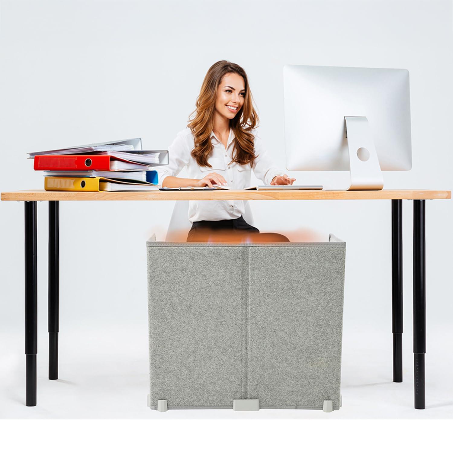 WHISPERHEAT WHISPERHEAT Under Desk Foot Warmer - Silent and Energy Efficient - Personal Desk Heater for Office and Home - with Thermostat and Timer