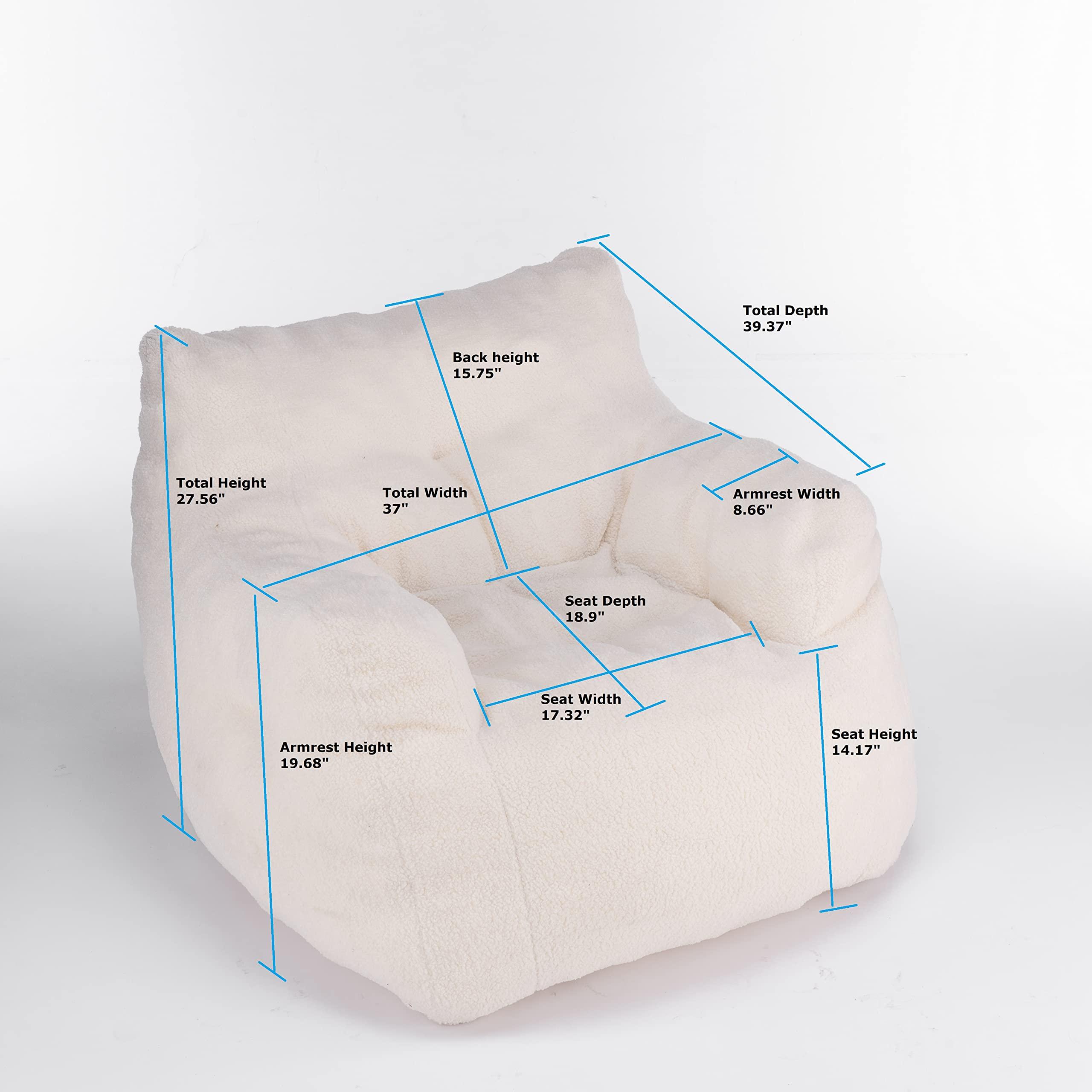 ERILEWE COLLECTION ERILEWE COLLECTION Modern Soft Faux Fur Teddy Fabric Tufted Uphostery Bean Bag Armchair