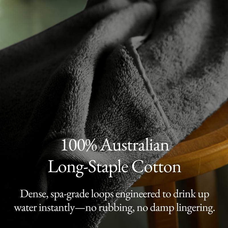 Italic Italic Serene Ultraplush Australian Cotton Towels - Charcoal Standard Set (Set of 6 with Bath Towels)
