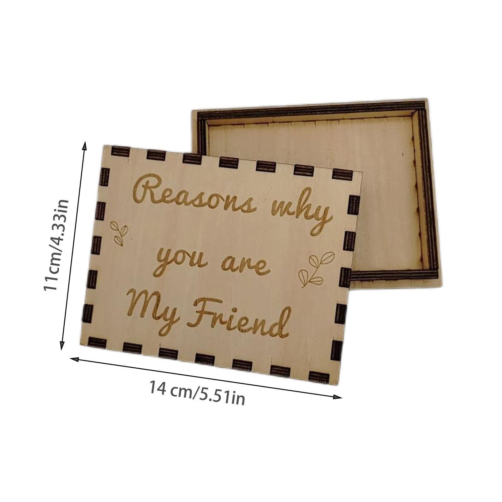 SHOUD SHOUD Unique Friendship Gift,Friendship Wooden Hearts in The Box Reasons Why You are My Friend Personalized Wooden Box and Heart Tokens Set,Christmas Gift(Without Box)