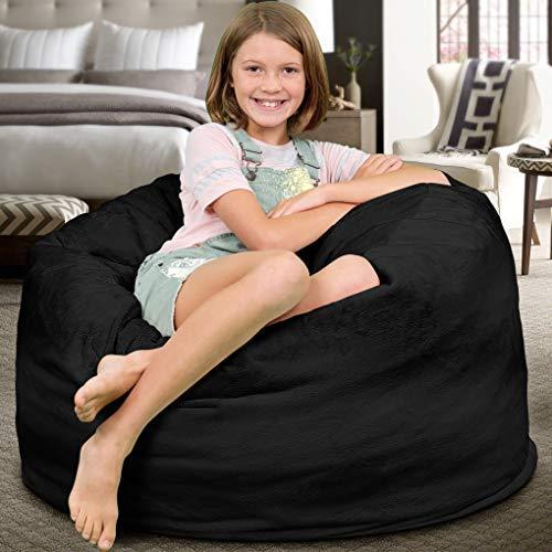 ULTIMATE SACK ULTIMATE SACK 3ft Bean Bag Chair, Oversize Bean Bag Chair for Adults, Comfy Chair Bean Bag Couch Lounge Sofa Loveseat Furniture | Charcoal Fur