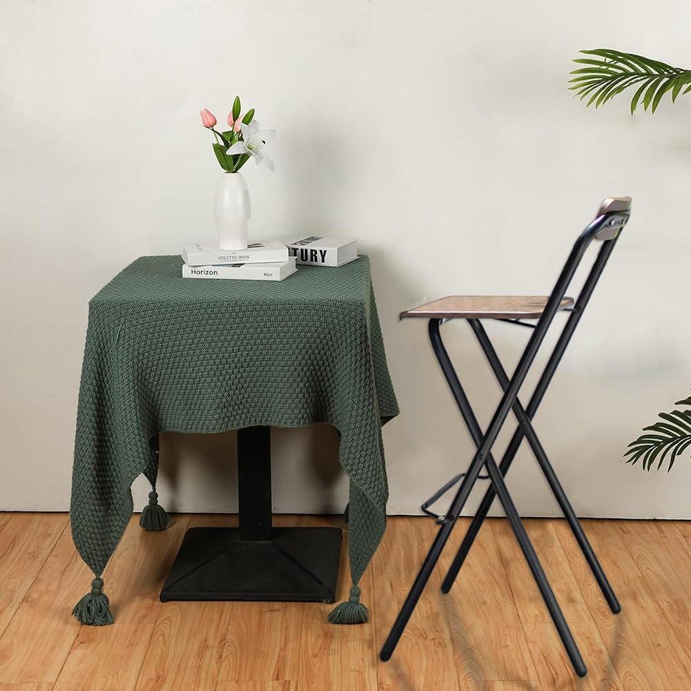 SOYDAN 26Inch Heavy Duty Wooden Folding Counter Stool, Modern Bar Stool with Backrest, Metal Frame, Capacity 150KG/330Lb, High Chair for Home, Outdoor, Kitchen (Size : 1Pc)