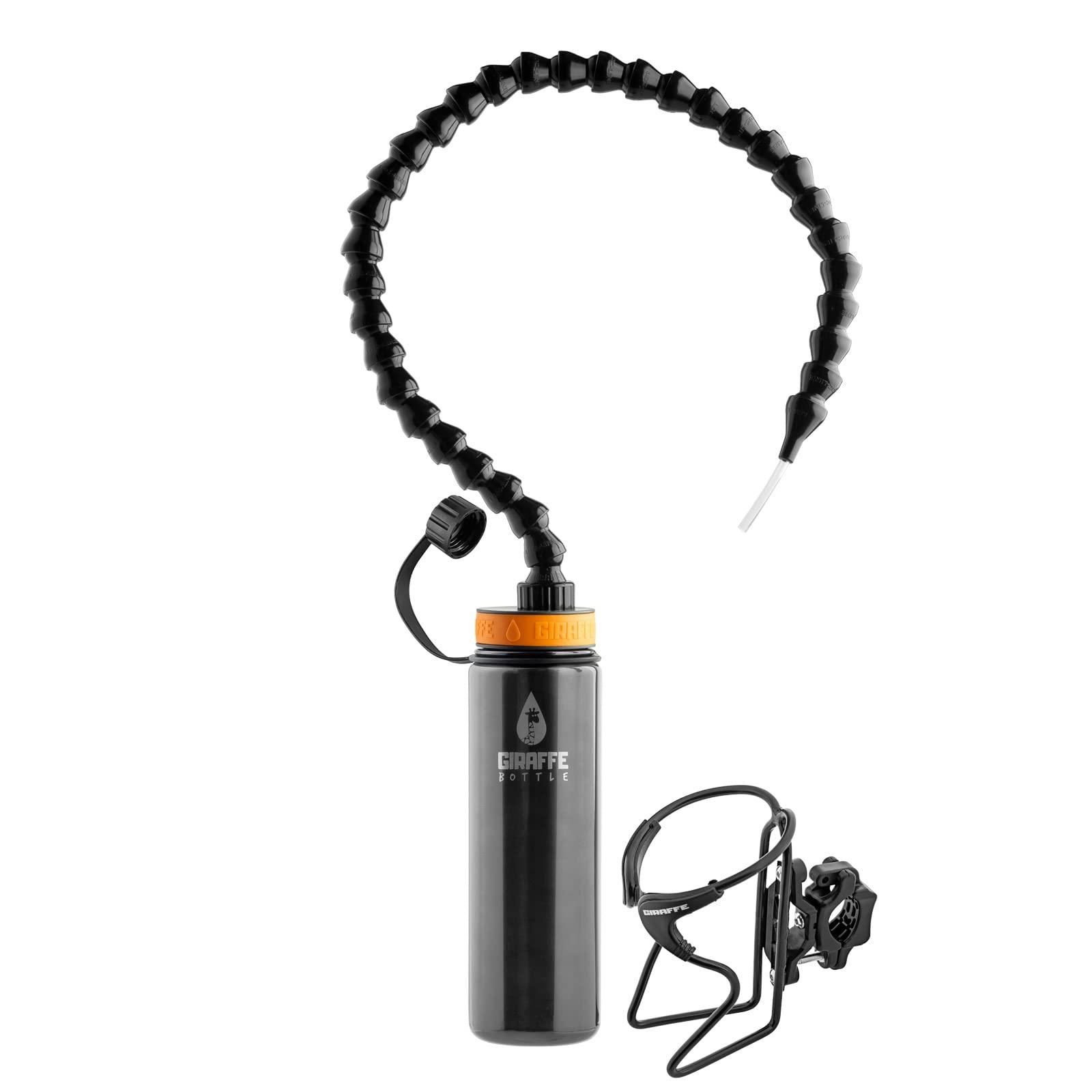 Giraffe Bottle Giraffe Bottle Tower Hands Free Drinking System, Insulated Stainless Steel Bottle, with Round Tube Mounted Bottle Holder (Length 30 in / 76 cm)