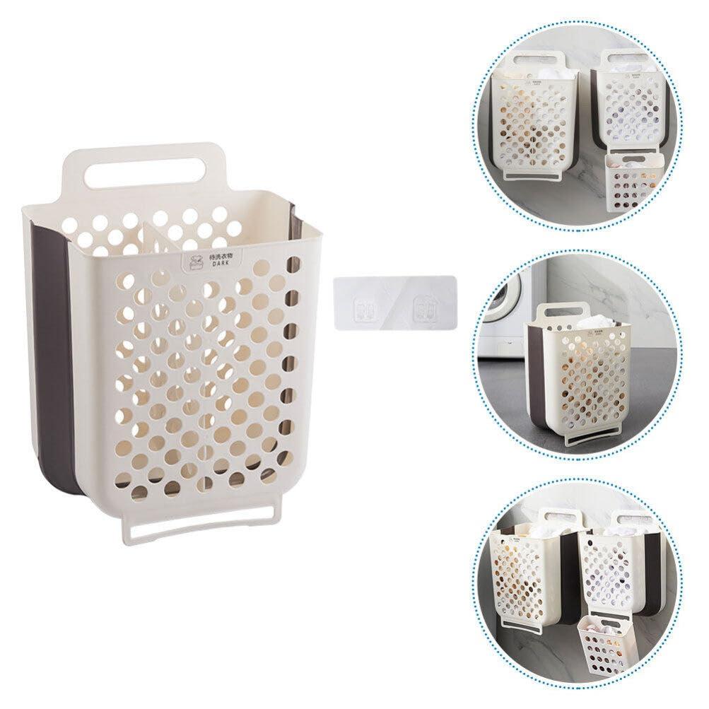 Baluue 1 Set Wall Hanging Laundry Basket Clothes Hamper Clothes Storage Basket Plastic Laundry Basket Clothes Basket Laundry Hamper Basket for Laundry Wall Laundry Basket Bathroom Basket