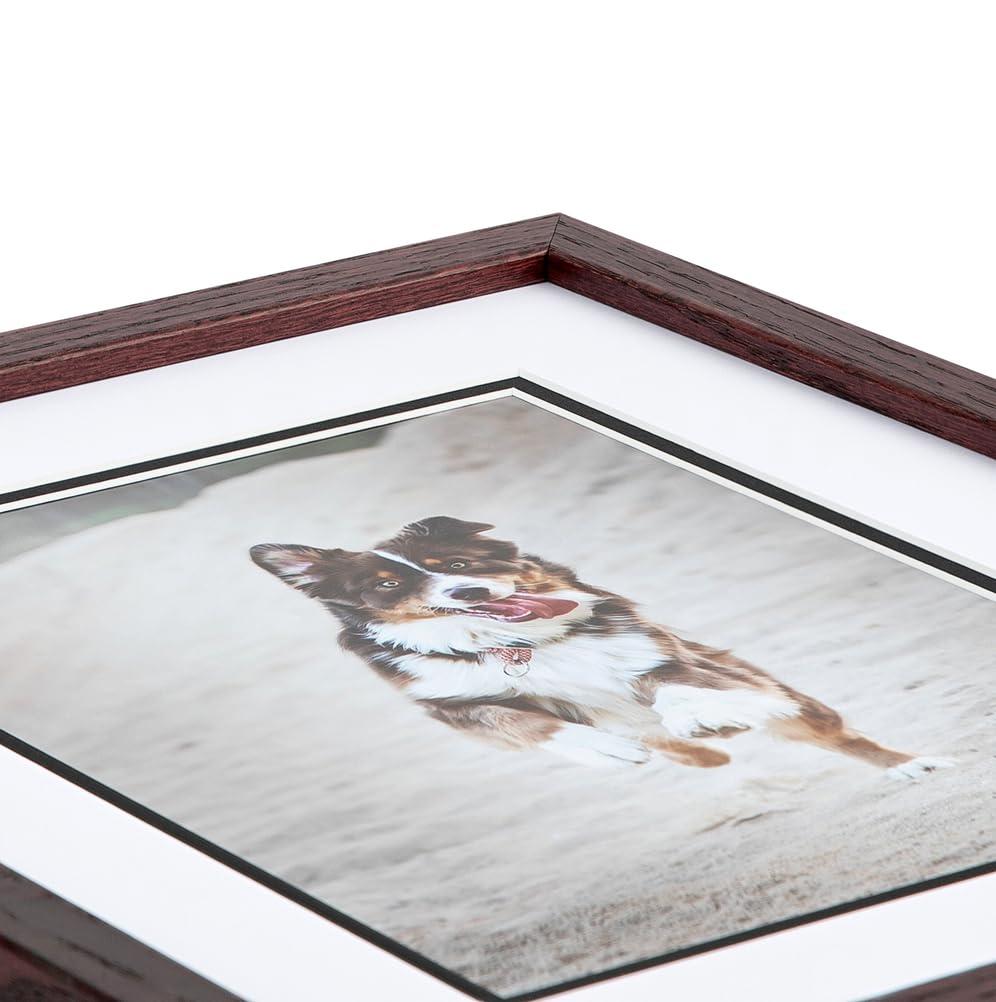 ArtToFrames ArtToFrames 9x9 inch Cherry Stain on Red Oak Picture Frame with 2 Inch Single Blue Jay Mat, SingleMat-0066-81784-YCHY-9x9-586