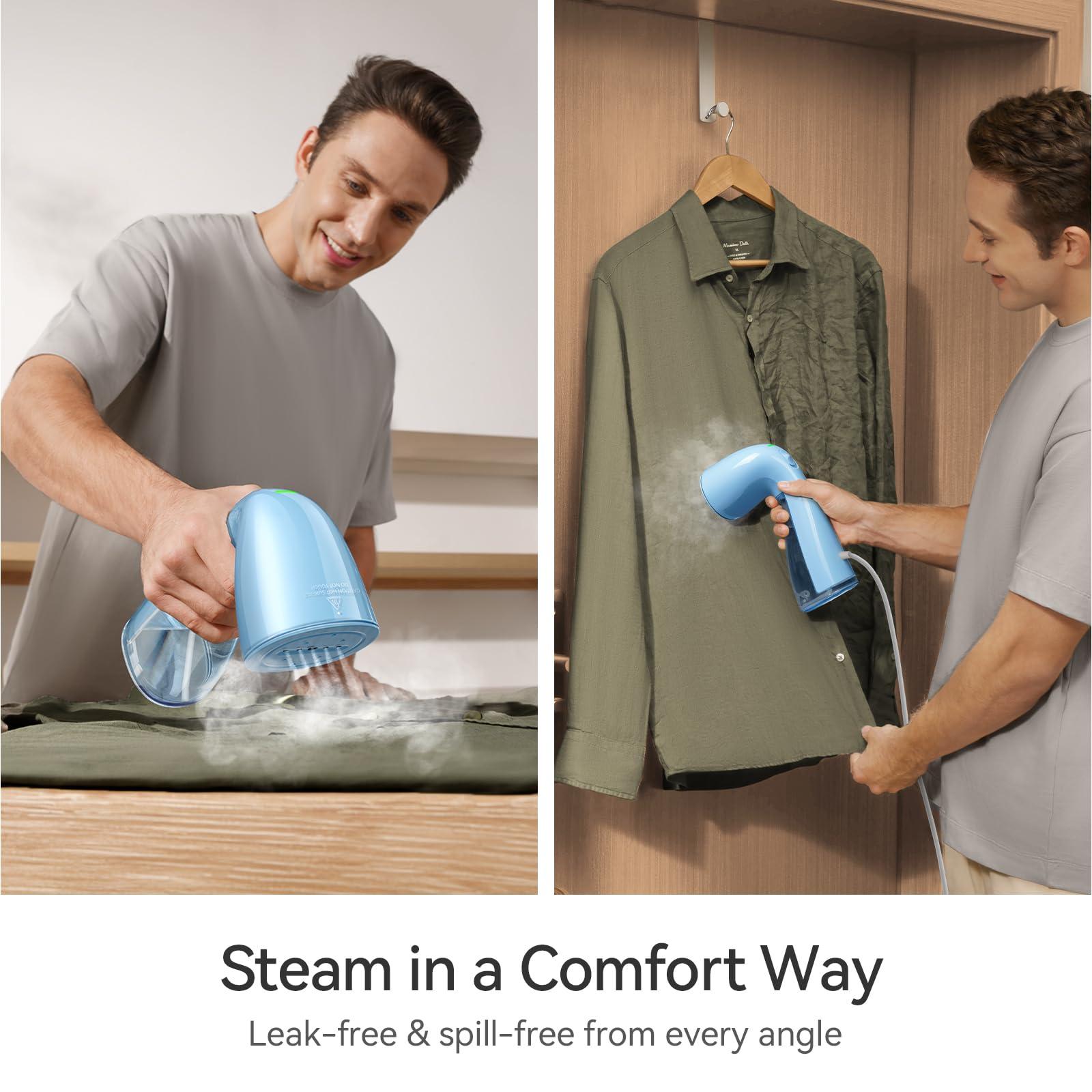 HiLIFE HiLIFE Steamer for Clothes, 1100W Clothes Steamer with Large 300ml Tank, Handheld Clothing Steamer, Fabric Wrinkle Remover, Portable & Compact Travel Size Garment Steamer ONLY FOR 120V (Blue)