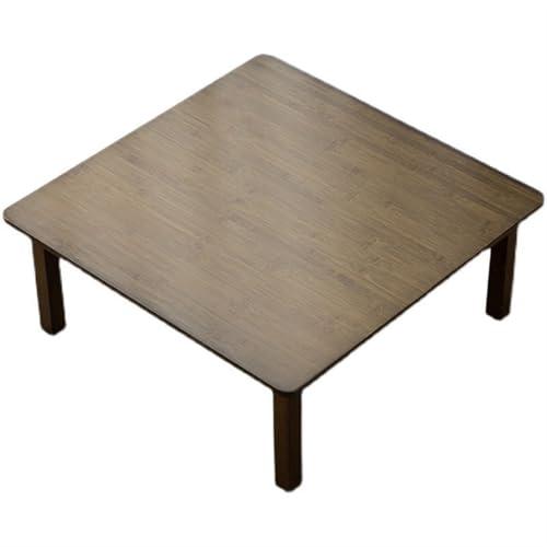 Obriskus Obriskus Small Coffee Table, Square Japanese Floor Table, Short Table Low Table for Sitting on The Floor Small Desk Floor Table for Dining, Drawing, Reading and Writing(24\" D x 24\" W x 12.6\" H)
