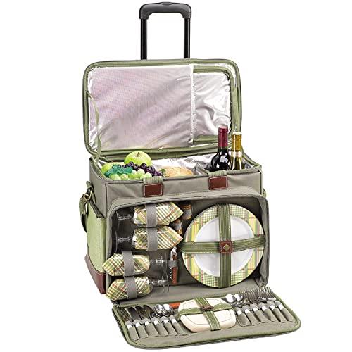 Picnic at Ascot Picnic at Ascot- Original Insulated Picnic Cooler on Wheels with Service for 4- Designed & Assembled in the USA