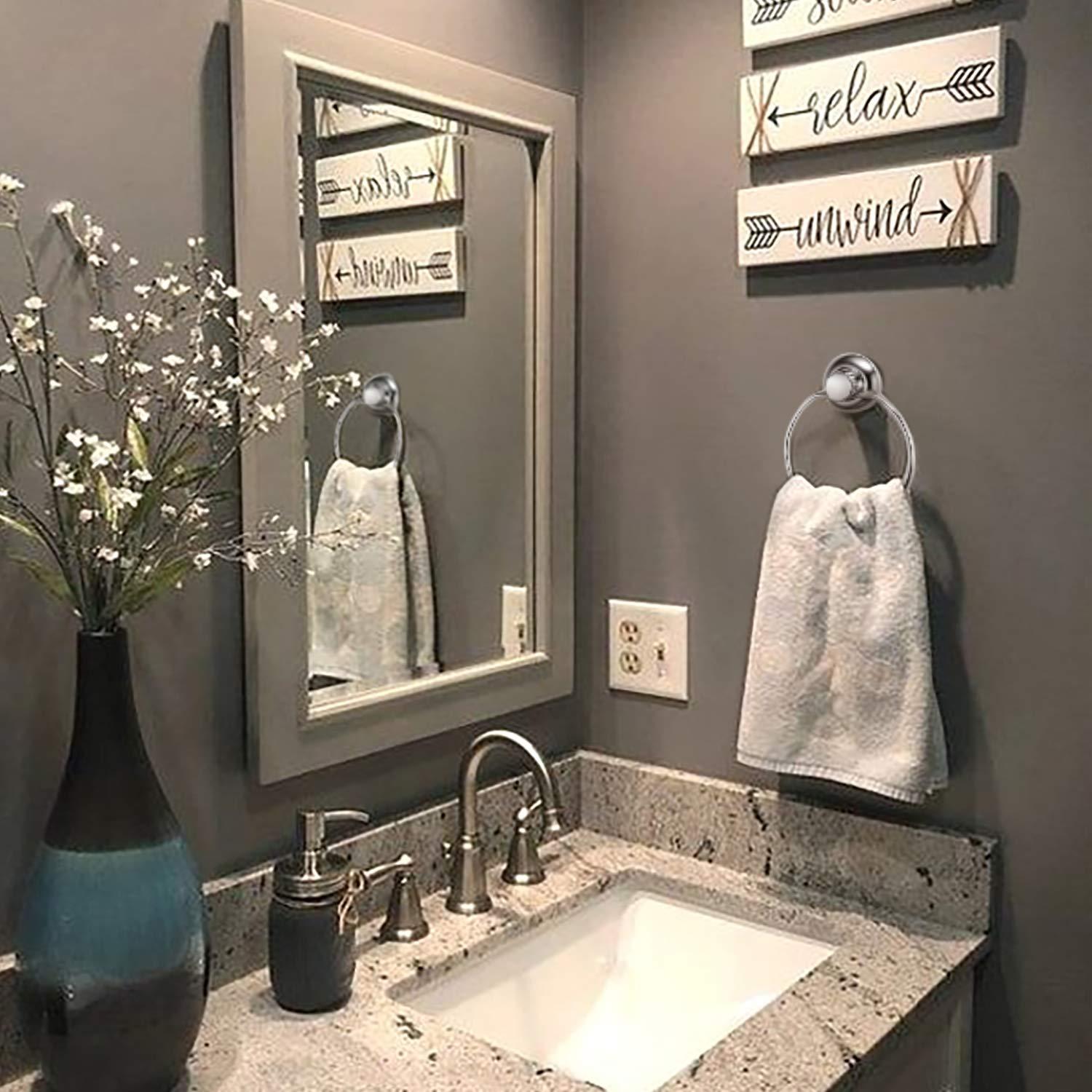 MaxHold MaxHold MaxHold No-Drilling/Suction Cup Round Towel Ring - Vaccum System - Stainless Steel Never Rust - for Bathroom & Kitchen Storage