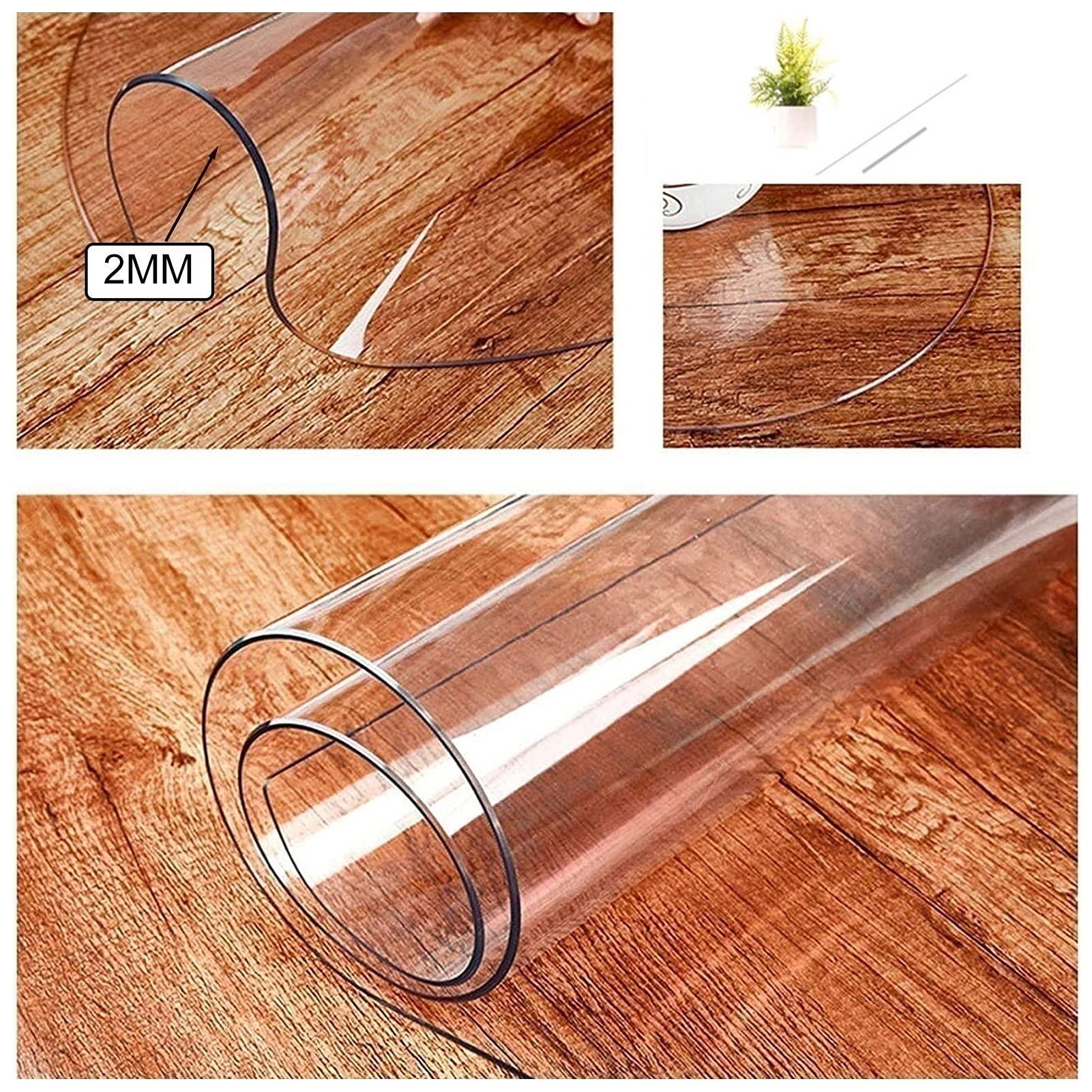 CL-ZZZ Round Tablecover Clear Plastic Tablecloth 2mm Vinyl Table Protector/Outdoor Table Covers Waterproof/Coffee Table Cloth Circular - 110/130/150cm Customizable (Size : Dia.59 Inches/Diameter 150cm)