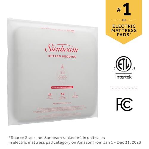 Sunbeam Sunbeam Restful Premium Quilted Heated Mattress Pad - King White