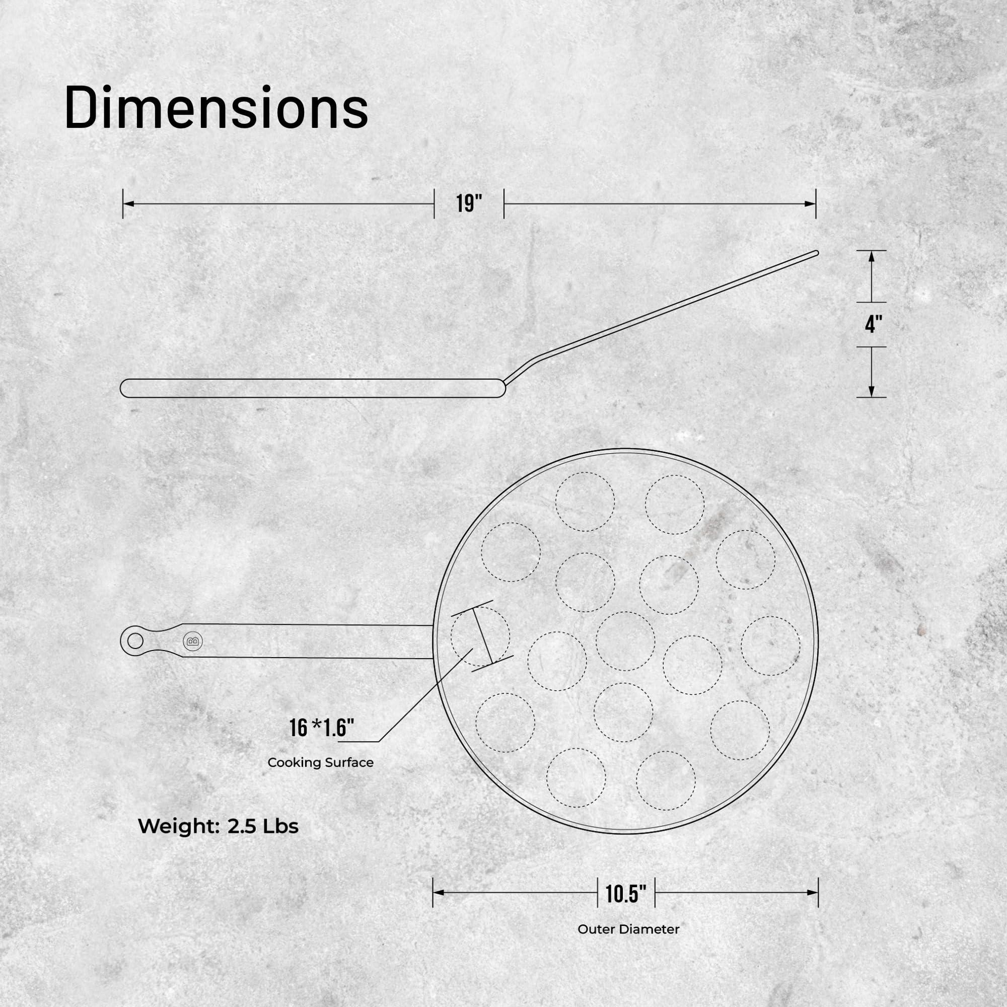 De Buyer De Buyer MINERAL B Carbon Steel Aebleskiver & Poffertjes Pan - Ideal for Mini Pancakes - Naturally Nonstick - Made in France
