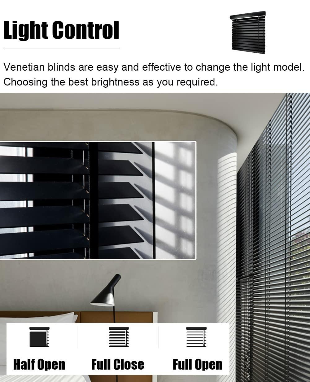 WAHHWF Waterproof Blinds for Bathroom Shower Window, Black PVC Venetian Blinds with Tapes, 2 inch Slats, 23.6 31.5 39.4 47.2 55.1 inch Wide Horizontal Blind for Home Office (Size : 80x180cm(31.5"x70.9"))