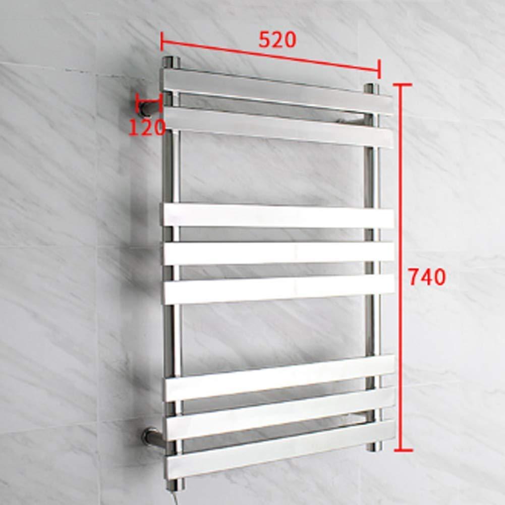 FGDSEEEKJUFHH Electric Heated Towel Warmer Rack, Wall-Mounted Waterproof Heated Drying Towel Radiator with 7 Bars, Thermostatic Stainless Steel Heater Towel Rail for Bathroom (Bb)