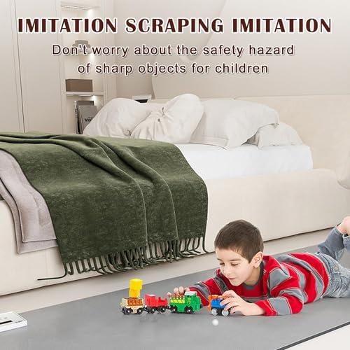 vhdurike vhdurike Extra Large Heated Floor Mat, Adjustable Temperature Electric Heated Foot Warmers, Radiant Heated Area Rug, Carbon Crystal Heating Pad for Office Home,150x200cm