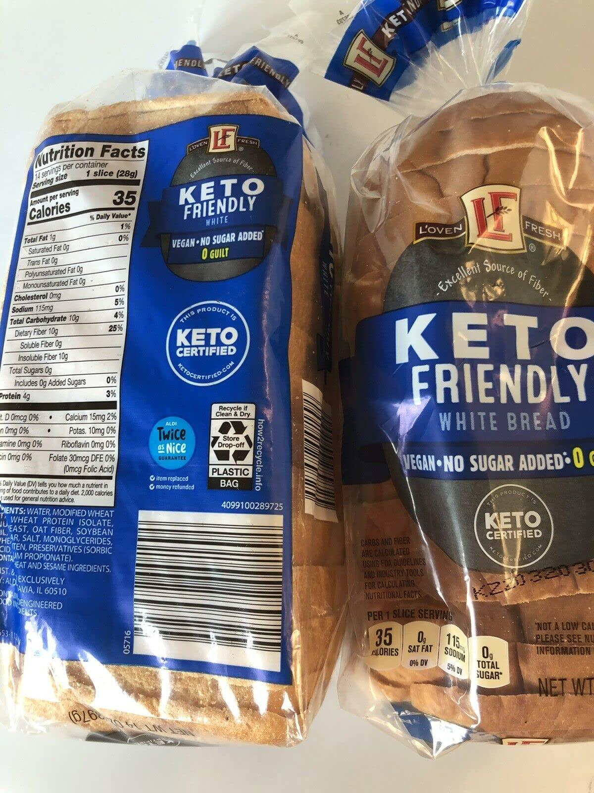 Generic ALDI LOVEN FRESH Keto Friendly White Bread 2 Loaves (WHITE)